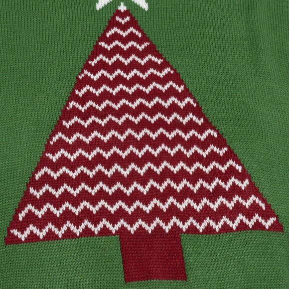 Green Casual Women's Christmas Tree Jacquard Sweater - Picture 8 of 8